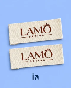 In nhãn cotton LAMO Design trên nền vải cotton cao cấp